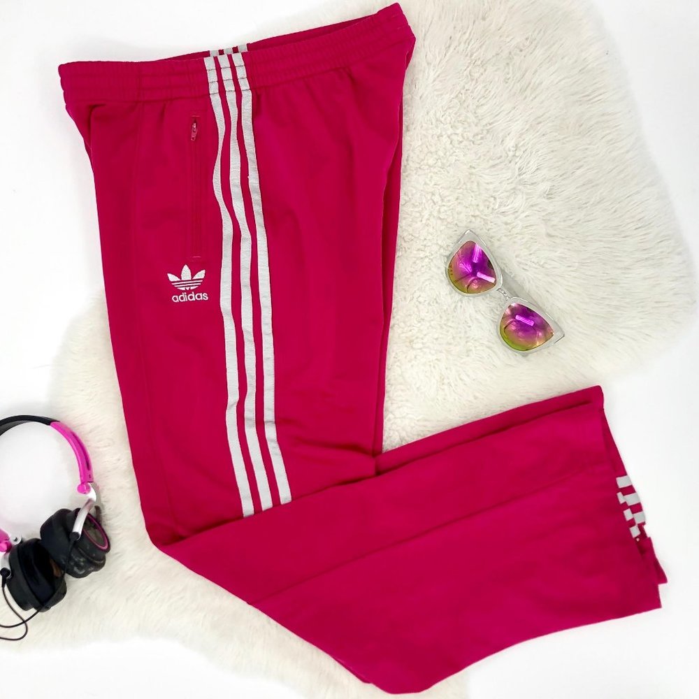 ADIDAS Vintage Hot Pink White Track Pants Joggers - Picture 7 of 16